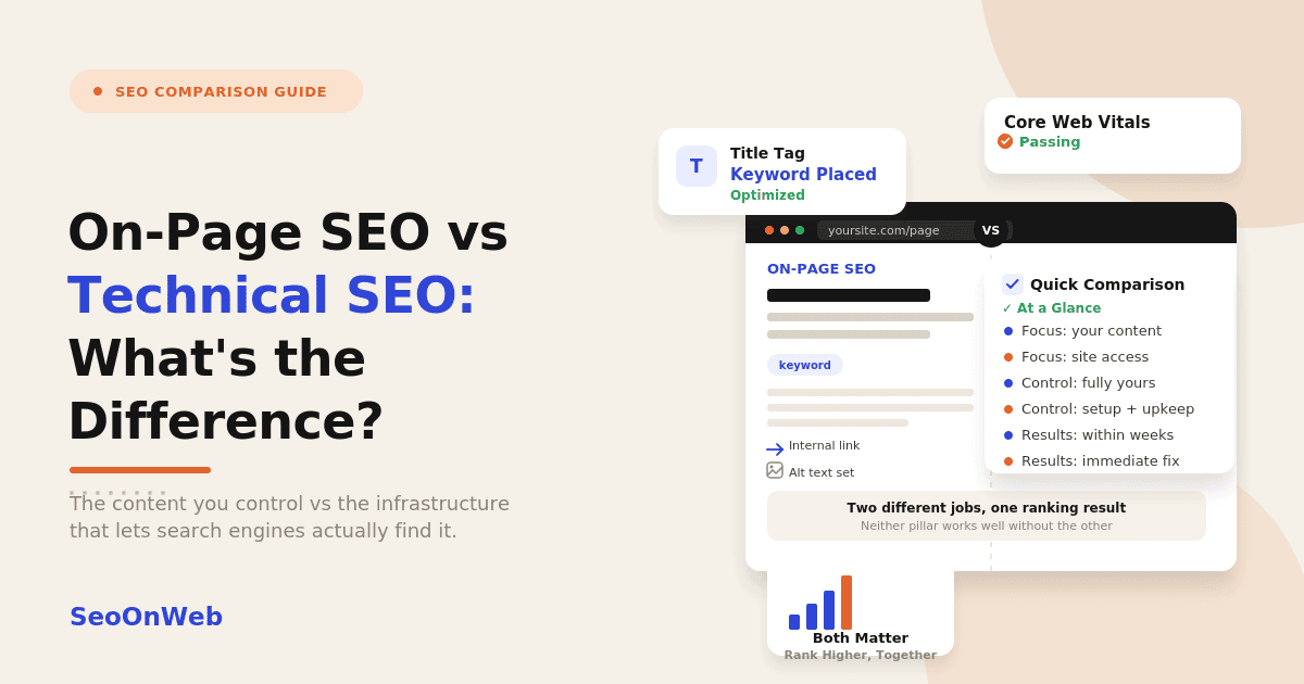 On-Page SEO vs Technical SEO
